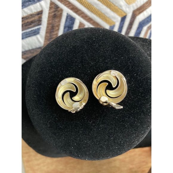 Sterling Silver Vintage West Germany Swirl Clip-On Earrings - Picture 5 of 5